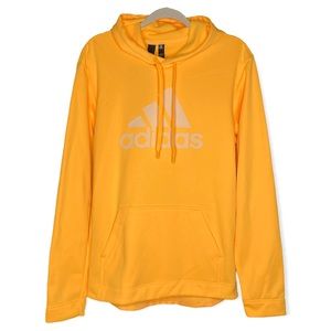Adidas S Game & Go Solar Yellow Orange Sport Hoodie Sweatshirt Men’s *defect*